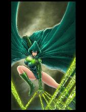 Ayratezia, ANGELCORPS Operative (TM and © 2008 Eric Linquist and Leading Edge Comics)