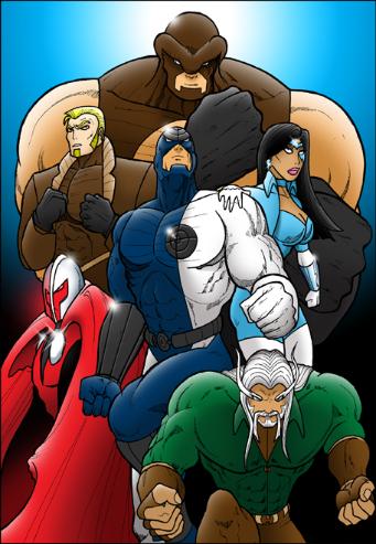 The First Six Members of the ANGELCORPS Team (Top to Bottom: Corpus, Magnum, Crossfire, Charger, Warpath and Hybrid)